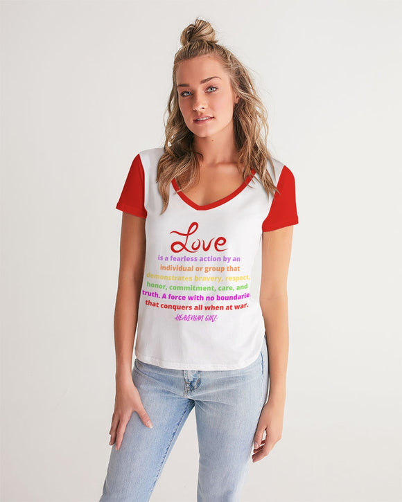 LOVE IS Ladies V-Neck Tee