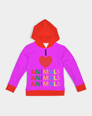 I LOVE ANIMALS Hot Pink Girls Hoodie-1