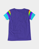 Rainbowbrite Aqua Ladies V-Neck Tee-8