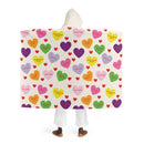 Valentine's Sweet Tart Hearts Hooded Sherpa Fleece Blanket-3