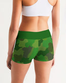 Green Fusion Ladies Mid-Rise Yoga Shorts-2
