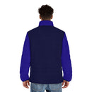 Men's Black and Blue Puffer Jacket-2