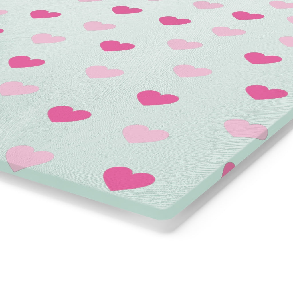 Pink Hearts Cutting Board