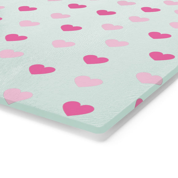 Pink Hearts Cutting Board