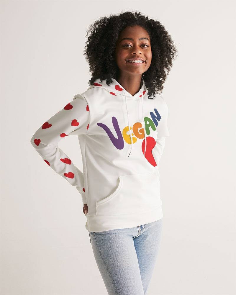 Vegan Heart Ladies Hoodie