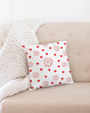 Valentine's Red Hearts and Roses 16x16 Throw Pillow Case-1