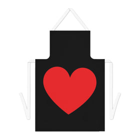 Big Red Heart Black Adult Apron - 0