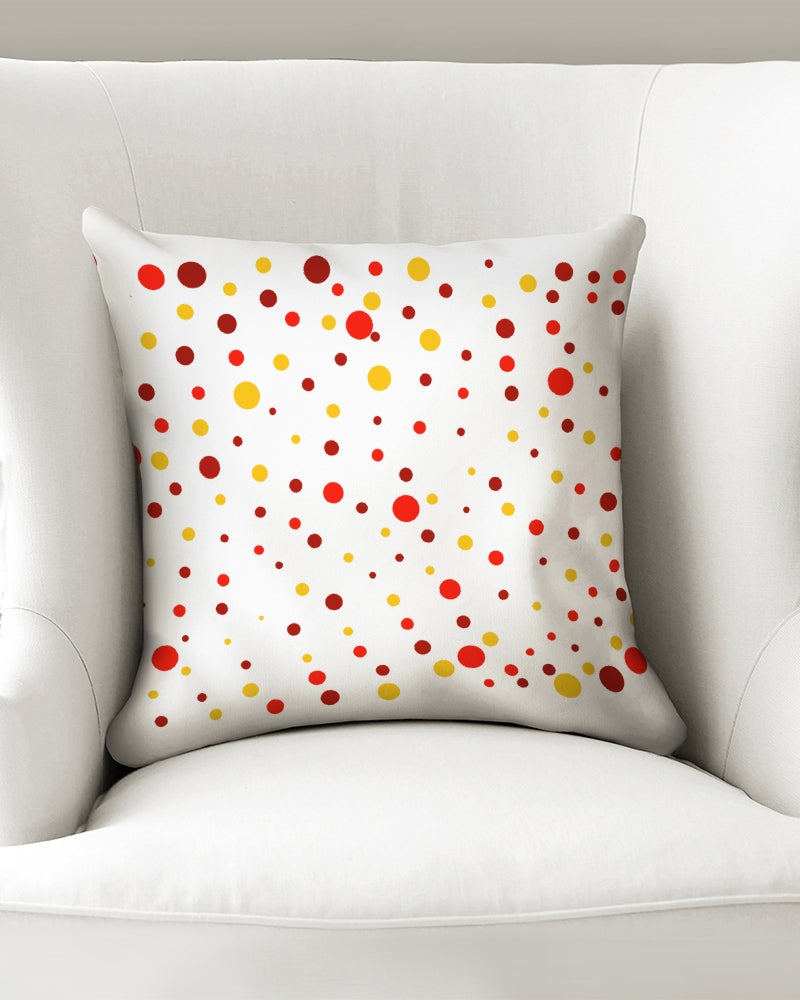 Red and Yellow dot world 16x16 Throw Pillow Case - 0