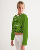 Eat Like A Giant Ladies Cropped Sweatshirt-3