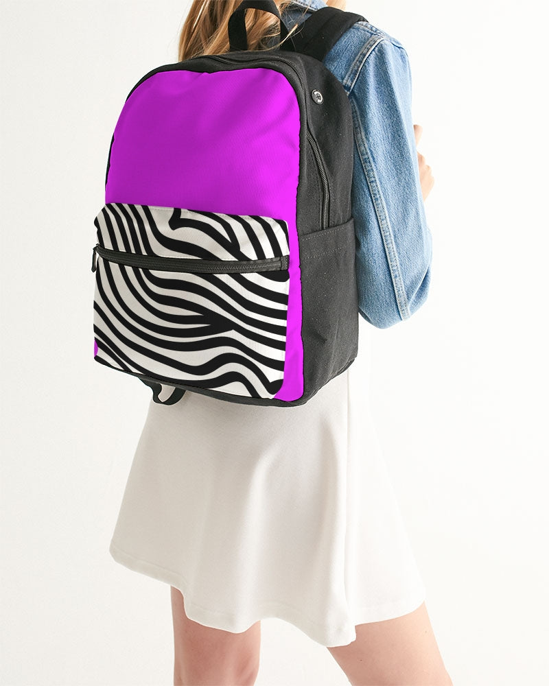 Zebra Hot Pink Girls Small Canvas Back Pack