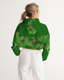 Green Fusion Ladies Cropped Windbreaker-2