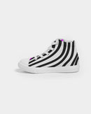 Zebra Hot Pink Girls Hightop Canvas Shoe-3