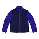 Men's Black and Blue Puffer Jacket-1