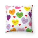 Sweet Tart Hearts Spun Polyester Square Pillow Case-1