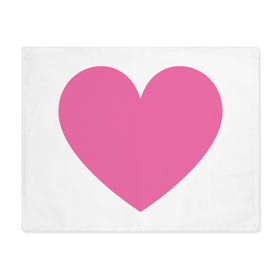 Big Pink Heart White Placemat