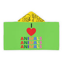 I LOVE ANIMALS Kids Hooded Towel-6