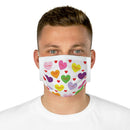 Valentine's Sweet Tart Hearts White Cotton Face Mask-1