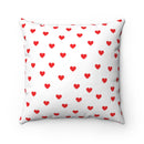 Valentine's Red Hearts Spun Polyester Square Pillow-1