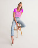 Pink Pink Ladies V-Neck Tee-6