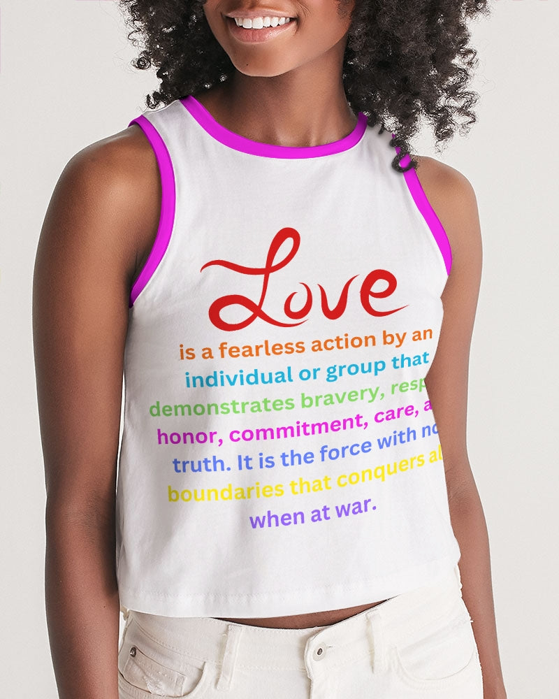 LOVE IS Ladies Cropped Tank