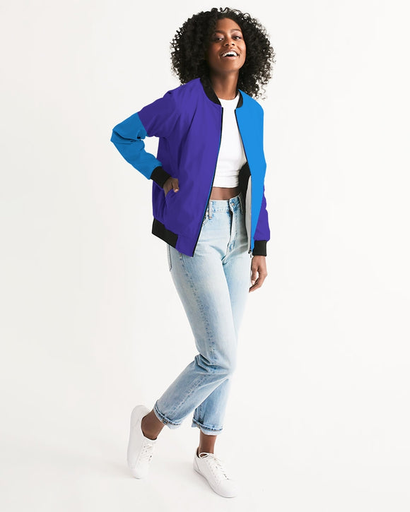 Blue Turqu Ladies Bomber Jacket