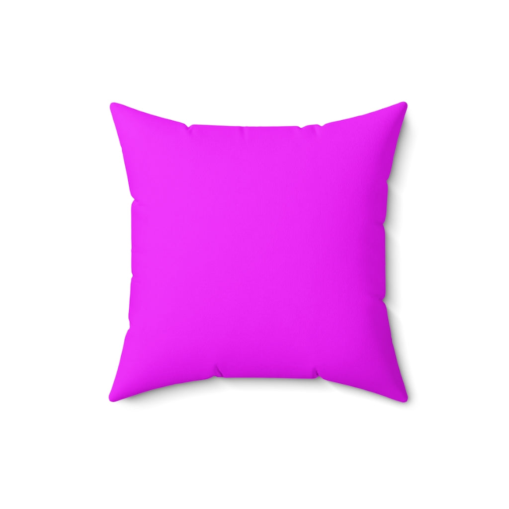 Zebra Hot Pink Faux Suede Square Pillow - 0