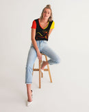 Don't Forget To Stretch Ladies V-Neck Tee-6