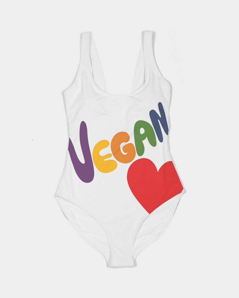 Vegan Heart Ladies One-Piece Swimsuit