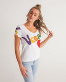 Vegan Heart Ladies V-Neck Tee-4