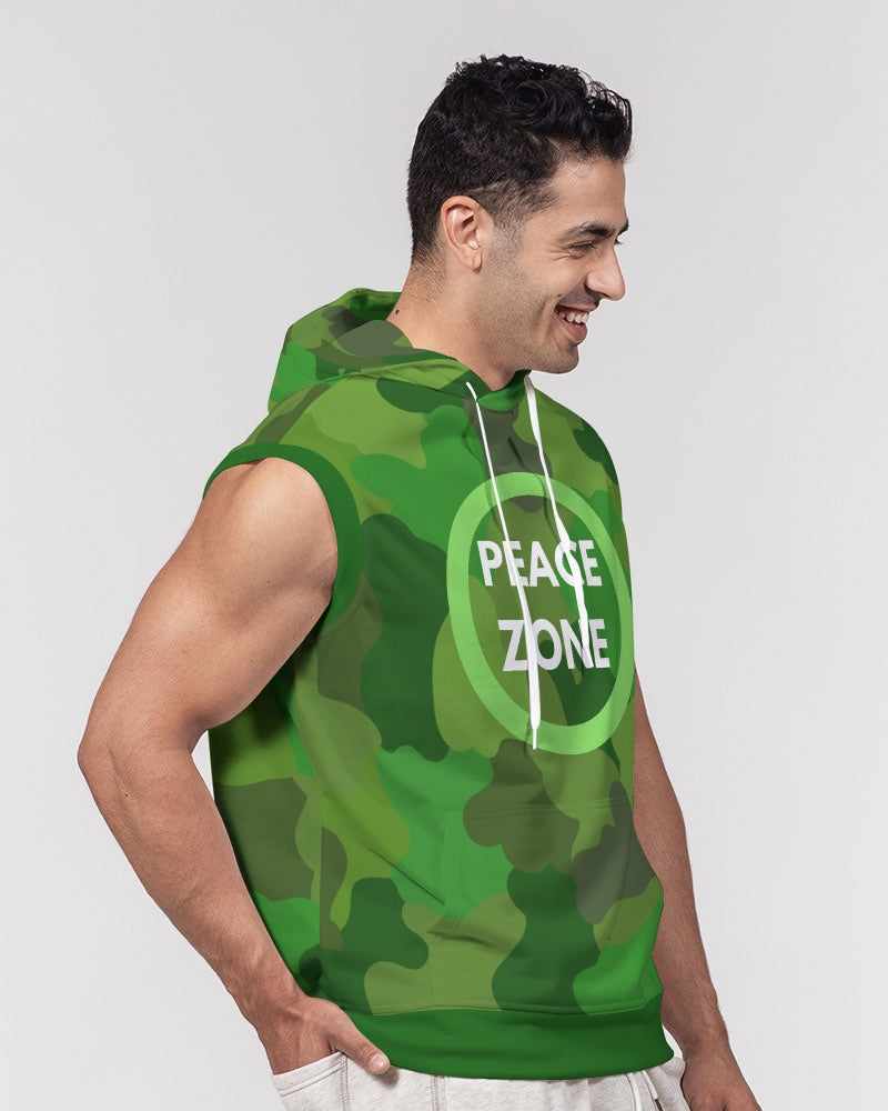 Green Fusion Men's Sleeveless Hoodie