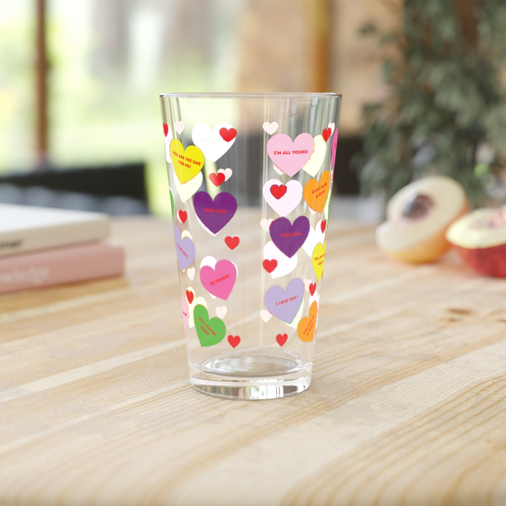 Valentine's Sweet Tart Hearts Pint Glass, 16oz