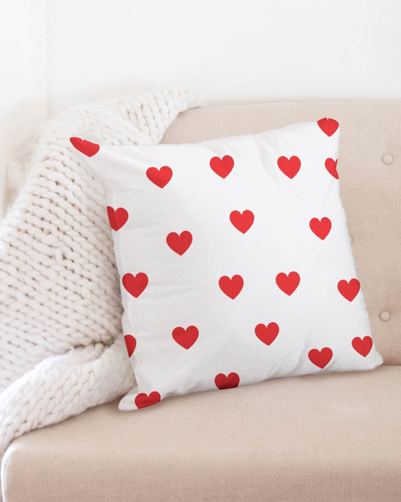 Red Hearts Throw Pillow Case 20"x20"