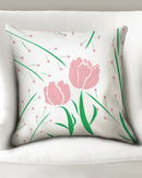 Peach Tulip VIne 20x20 Throw Pillow Case-1