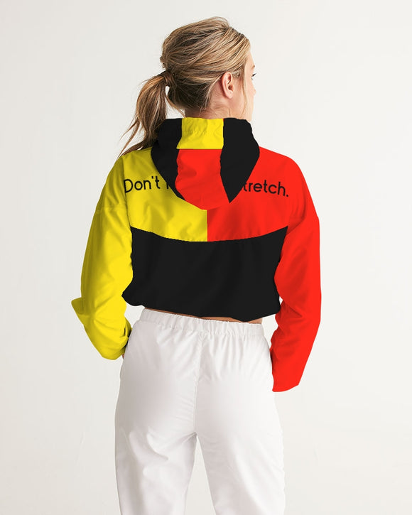 Don't Forget To Stretch Ladies Cropped Windbreaker