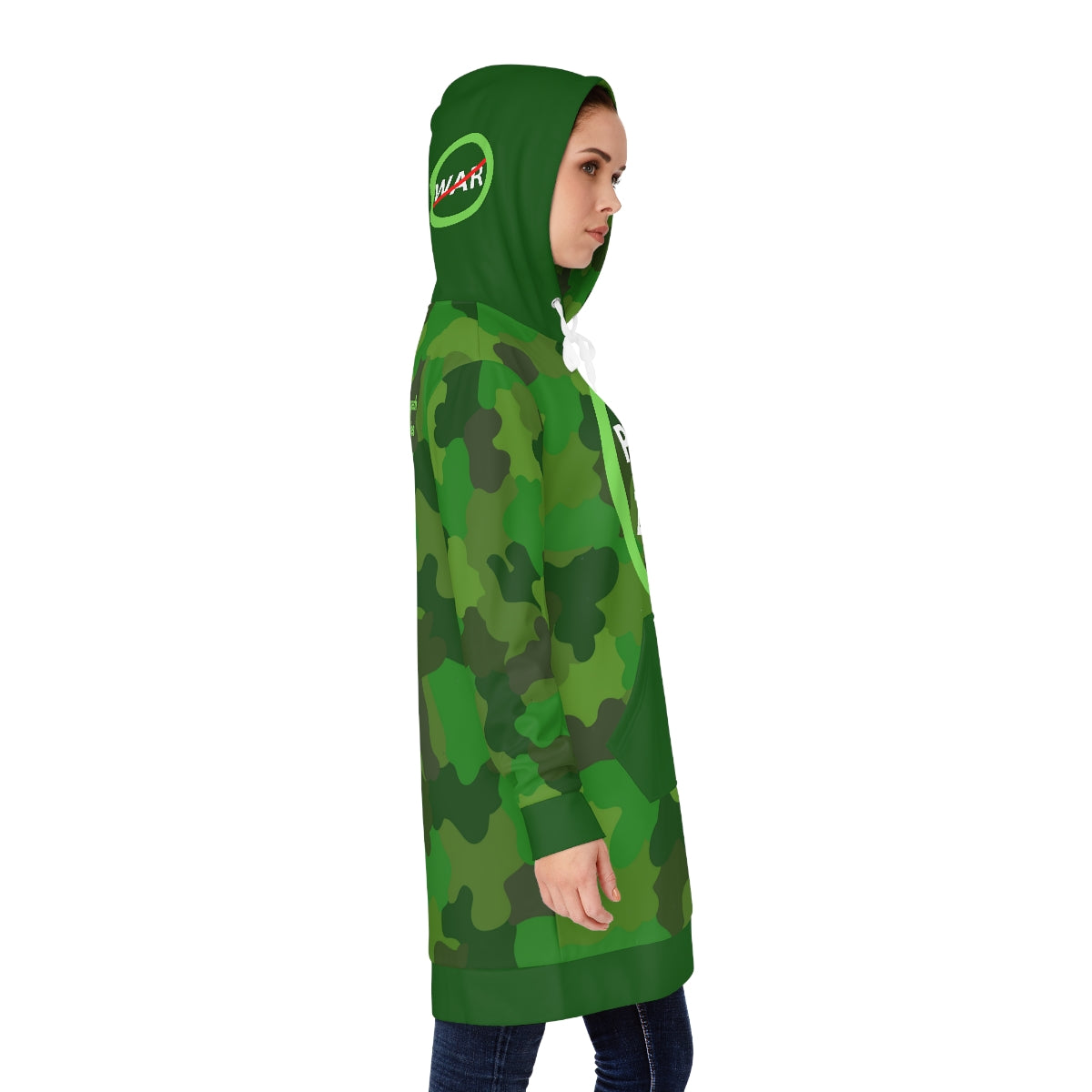 Green Fusion Ladies Hoodie Dress