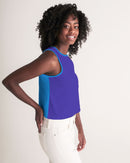Blue Turqu Ladies Cropped Tank-2