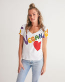 Vegan Heart Ladies V-Neck Tee-3