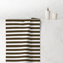 Black /White Stripe Mink-Cotton Towel-1