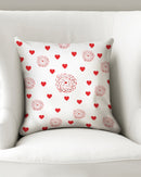 Valentine's Red Hearts and Roses 16x16 Throw Pillow Case-2