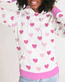 Pink Hearts Ladies Hoodie-4