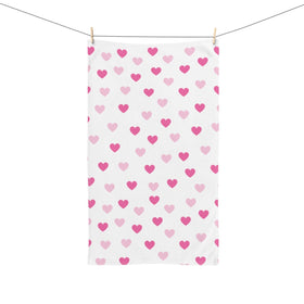 Pink Hearts Hand Towel - 0
