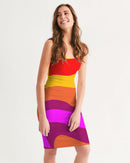 Bright Swirl Ladies Midi Bodycon Dress-1