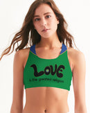 Love Is The Greatest Religion Seamless Sports Bra (QR CODE ON BACK FOR BRAND SUPPORTERS)-1