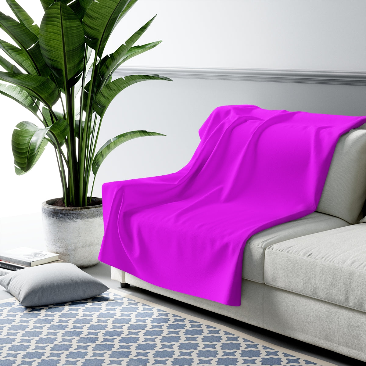 Hot Pink Sherpa Fleece Blanket - 0