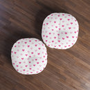 Pink Hearts Tufted Round Floor Pillow-4