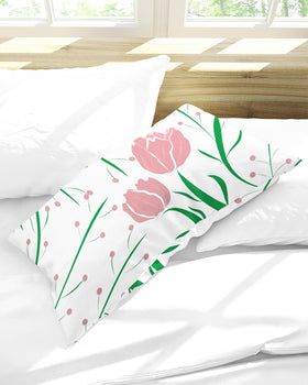Peach Tulip Vine King Pillow Case