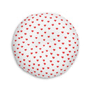 Red Hearts Tufted Round Floor Pillow-3