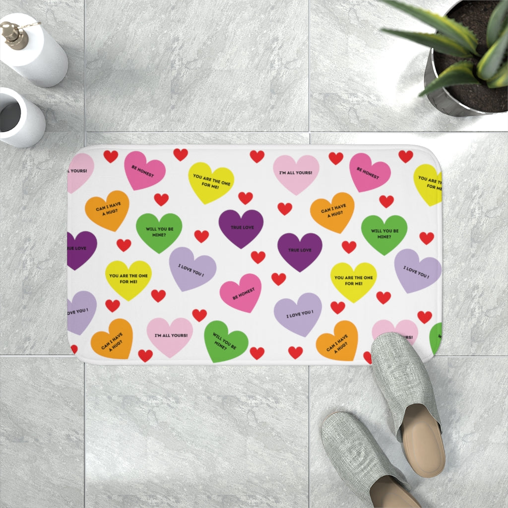 Sweet Tart Hearts Memory Foam Bath Mat - 0