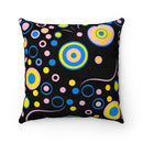 Cutey Pastel Black Faux Suede Square Pillow-1