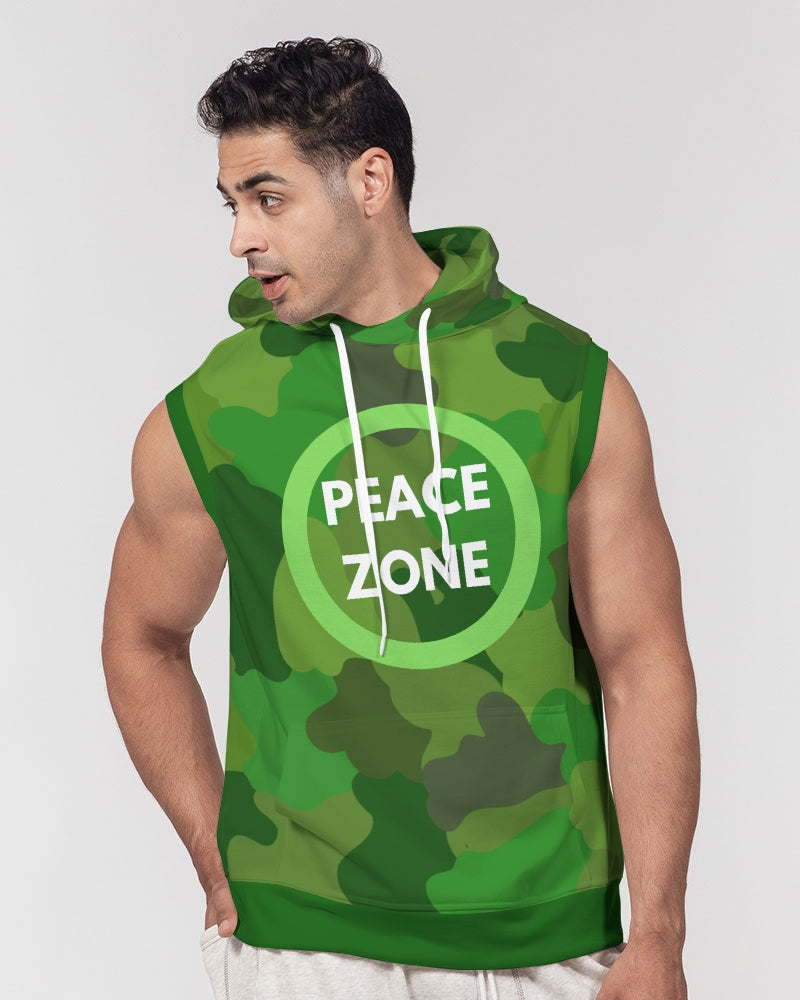 Green Fusion Men's Sleeveless Hoodie